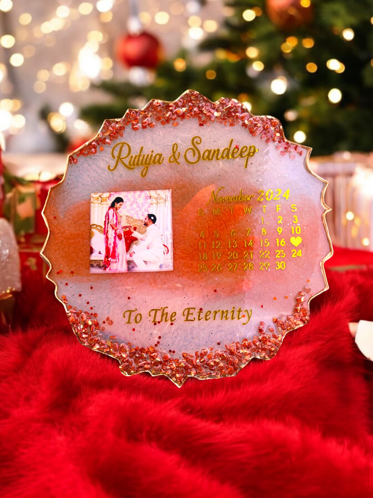 10" Wedding Calender Resin Frame