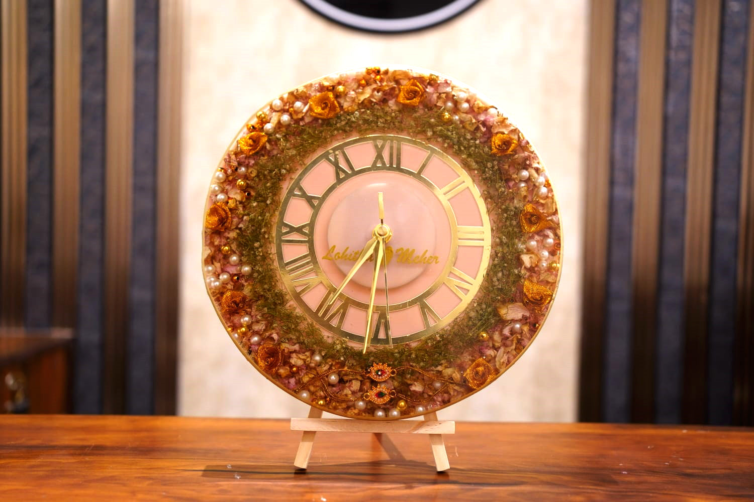 10" Resin Wall clock with Varmala Preservation